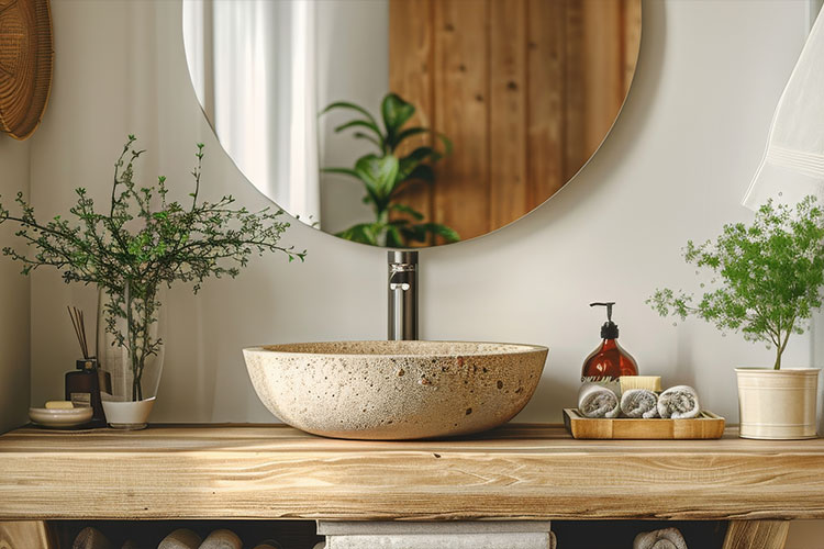 Bagno naturale e zen: equilibrio, benessere e materiali ispirati alla natura