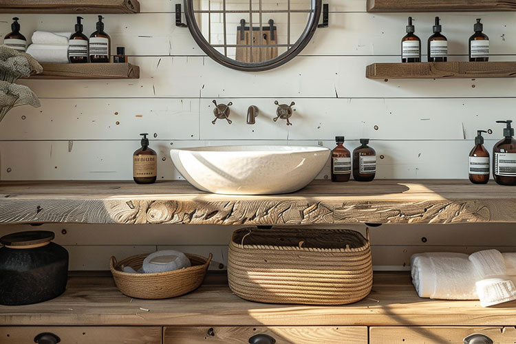 Bagno rustico / country: calore, tradizione e comfort senza tempo